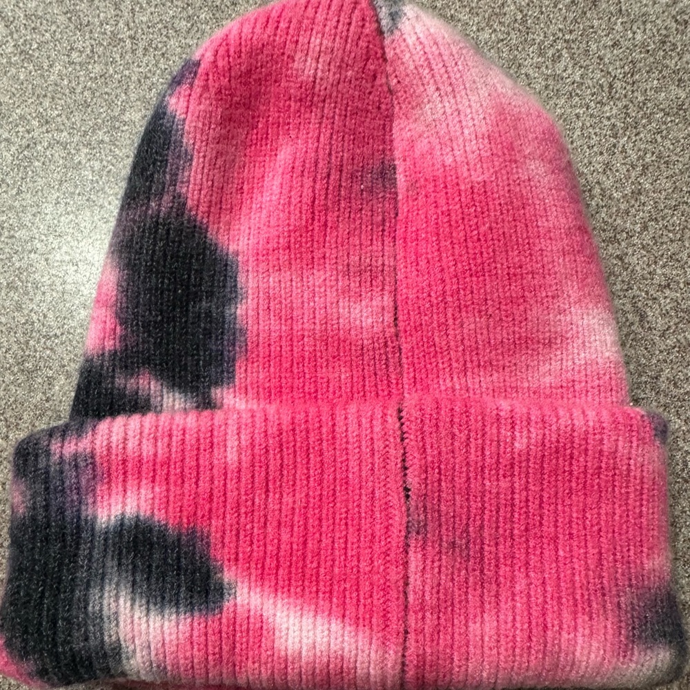 C.C Pink & Black Tie-Dye Knit Hat - Picture 2 of 5